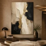 Warm Neutral Abstract Large Living Room Wall Art Canvas Print - Image 5