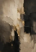 Taupe & Charcoal Abstract Large Living Room Wall Art Canvas Print