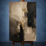 Taupe & Charcoal Abstract Large Living Room Wall Art Canvas Print - Image 2