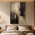 Taupe & Charcoal Abstract Large Living Room Wall Art Canvas Print - Image 6