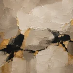 Greige & Muted Gold Abstract Large Living Room Wall Art Canvas Print