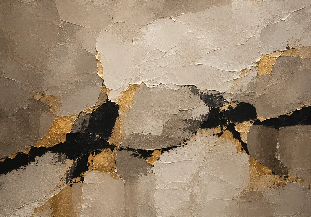 Greige & Muted Gold Abstract Large Living Room Wall Art Canvas Print