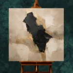 Beige & Charcoal Stone Form Large Living Room Wall Art Canvas Print - Image 2
