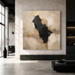 Beige & Charcoal Stone Form Large Living Room Wall Art Canvas Print - Image 5