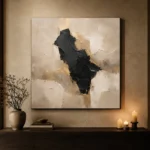 Beige & Charcoal Stone Form Large Living Room Wall Art Canvas Print - Image 7