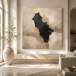 Beige & Charcoal Stone Form Large Living Room Wall Art Canvas Print - Image 8