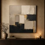Sand & Black Geometric Large Living Room Wall Art Canvas Print - Image 7