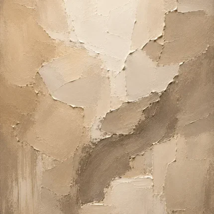 Serene Ivory & Taupe Neutral Living Room Wall Art Canvas Print