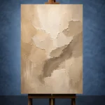 Serene Ivory & Taupe Neutral Living Room Wall Art Canvas Print - Image 2