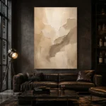 Serene Ivory & Taupe Neutral Living Room Wall Art Canvas Print - Image 4