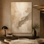 Serene Ivory & Taupe Neutral Living Room Wall Art Canvas Print - Image 5