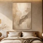 Serene Ivory & Taupe Neutral Living Room Wall Art Canvas Print - Image 6