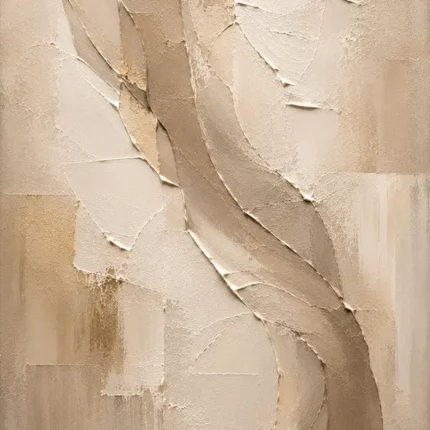 Taupe Veil Neutral Living Room Wall Art Canvas Print