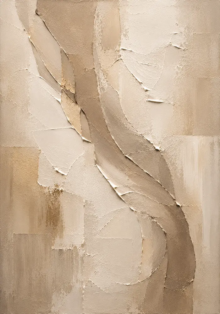 Taupe Veil Neutral Living Room Wall Art Canvas Print