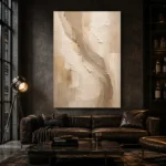 Taupe Veil Neutral Living Room Wall Art Canvas Print - Image 4