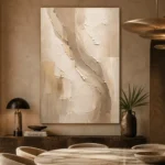 Taupe Veil Neutral Living Room Wall Art Canvas Print - Image 5
