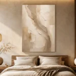 Taupe Veil Neutral Living Room Wall Art Canvas Print - Image 6