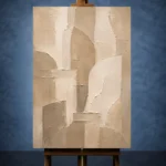 Beige Architectural Neutral Living Room Wall Art Canvas Print - Image 2