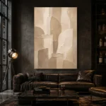 Beige Architectural Neutral Living Room Wall Art Canvas Print - Image 4