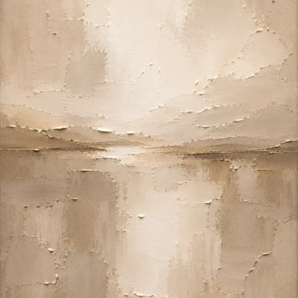 Taupe Horizon Neutral Living Room Wall Art Canvas Print