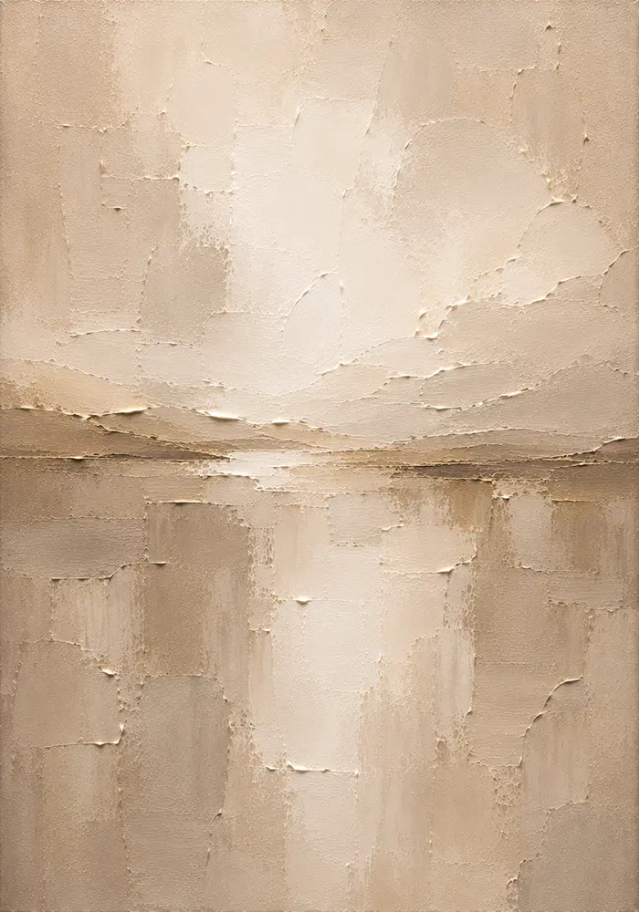 Taupe Horizon Neutral Living Room Wall Art Canvas Print