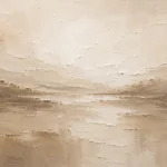 Wide Beige Horizon Neutral Living Room Wall Art Canvas Print