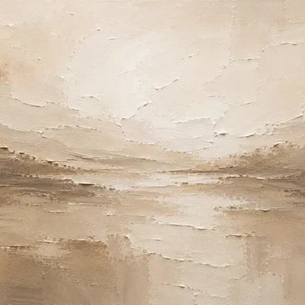 Wide Beige Horizon Neutral Living Room Wall Art Canvas Print