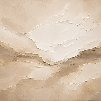 Ivory Drift Neutral Living Room Wall Art Canvas Print