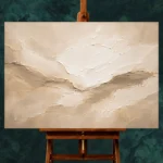 Ivory Drift Neutral Living Room Wall Art Canvas Print - Image 2