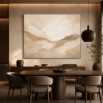 Ivory Drift Neutral Living Room Wall Art Canvas Print - Image 4