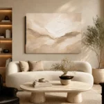 Ivory Drift Neutral Living Room Wall Art Canvas Print - Image 6