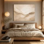 Ivory Drift Neutral Living Room Wall Art Canvas Print - Image 8