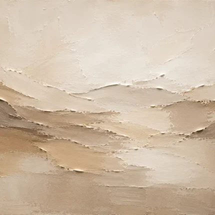 Warm Beige Minimalist Living Room Wall Art Canvas Print