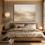 Warm Beige Minimalist Living Room Wall Art Canvas Print - Image 8