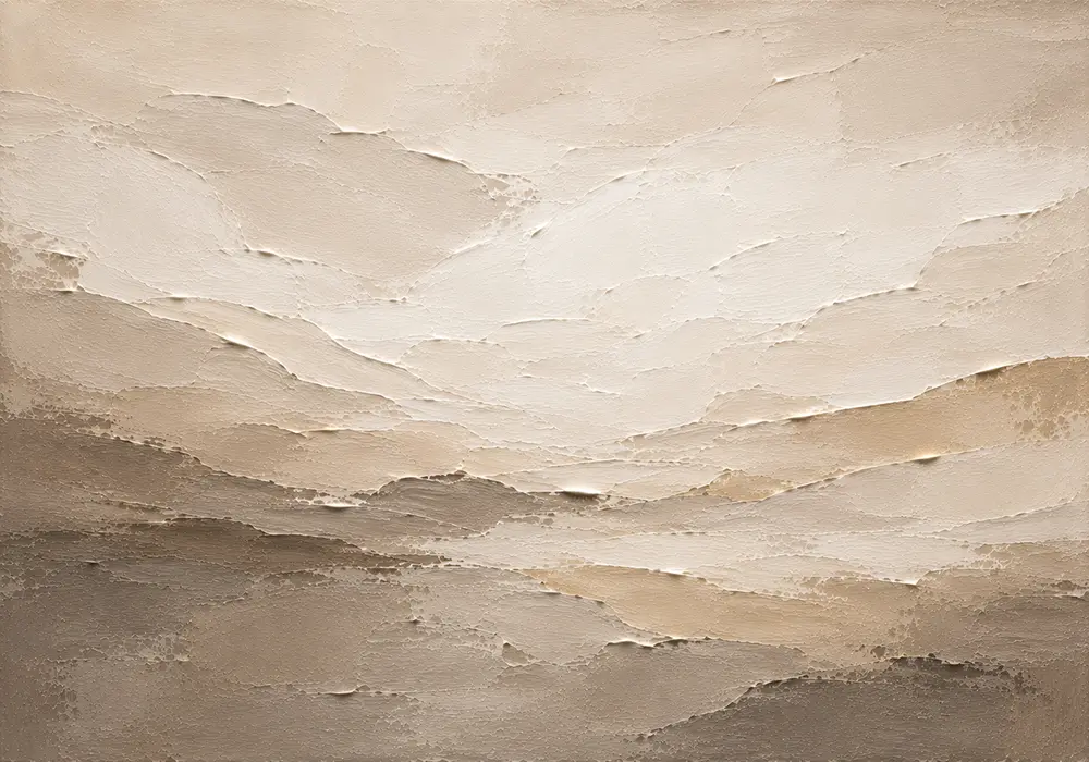 Ivory Plaster Landscape Living Room Wall Art Canvas Print