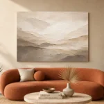 Ivory Plaster Landscape Living Room Wall Art Canvas Print - Image 3