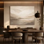 Ivory Plaster Landscape Living Room Wall Art Canvas Print - Image 4