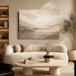 Ivory Plaster Landscape Living Room Wall Art Canvas Print - Image 6