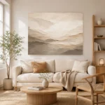 Ivory Plaster Landscape Living Room Wall Art Canvas Print - Image 7