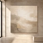 Quiet Luxury Plaster Living Room Wall Art Canvas Print - Image 3