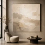 Quiet Luxury Plaster Living Room Wall Art Canvas Print - Image 6