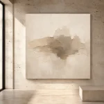 Centered Taupe Form Living Room Wall Art Canvas Print - Image 3