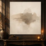Centered Taupe Form Living Room Wall Art Canvas Print - Image 4