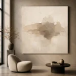 Centered Taupe Form Living Room Wall Art Canvas Print - Image 6