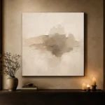 Centered Taupe Form Living Room Wall Art Canvas Print - Image 7