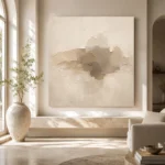 Centered Taupe Form Living Room Wall Art Canvas Print - Image 8