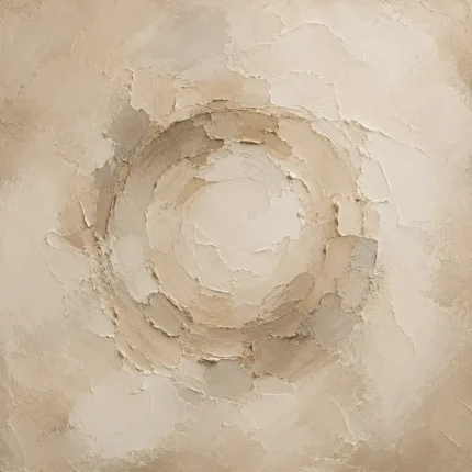 Ivory Plaster Medallion Living Room Wall Art Canvas Print