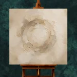 Ivory Plaster Medallion Living Room Wall Art Canvas Print - Image 2