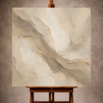 Beige and taupe Living Room Wall Art print featuring a flowing veil over luminous ivory passages for elegant interiors