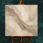 Flowing Taupe Veil Living Room Wall Art Canvas Print - Image 2